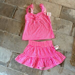 NWT, two piece gingham outfit